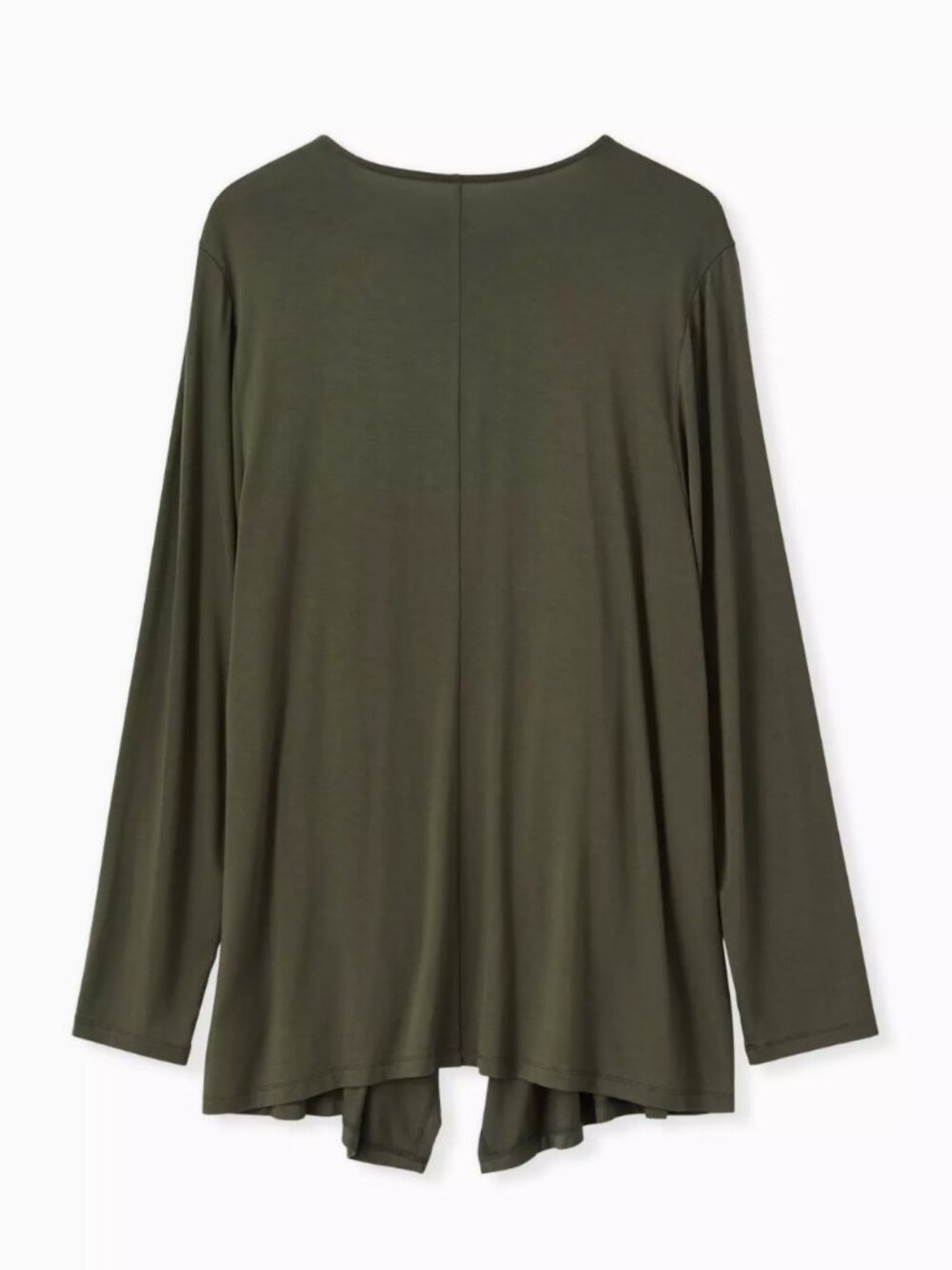 Torrid Super Soft Olive Drape Front Cardigan Jersey Knit Size 1 1X - Picture 2 of 5